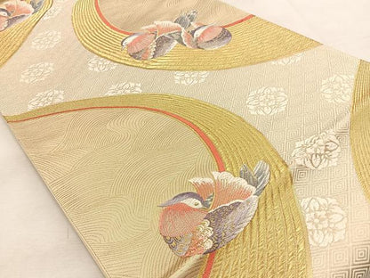 平和屋着物◎六通柄袋帯　唐織　錦波舞苑文　九百錦　金糸　正絹　逸品　BAAU3285hj