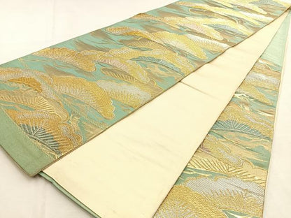 平和屋着物◎六通柄袋帯　松　金銀糸　正絹　逸品　BAAU3289hj