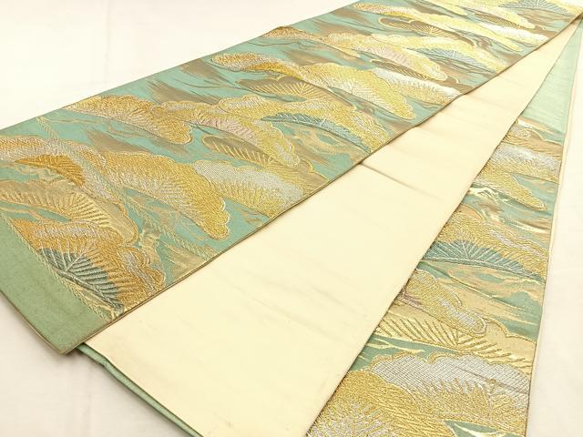 平和屋着物◎六通柄袋帯　松　金銀糸　正絹　逸品　BAAU3289hj