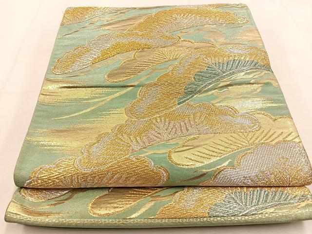 平和屋着物◎六通柄袋帯　松　金銀糸　正絹　逸品　BAAU3289hj