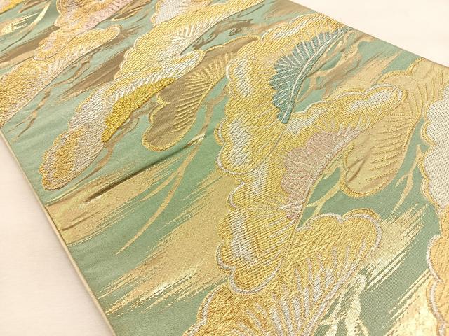 平和屋着物◎六通柄袋帯　松　金銀糸　正絹　逸品　BAAU3289hj