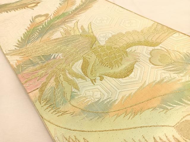 平和屋着物◎六通柄袋帯　鳳凰　金糸　正絹　逸品　BAAU3293hj