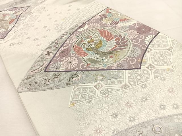 平和屋着物◎六通柄袋帯　唐織　扇面小袖文　金銀糸　正絹　逸品　BAAU3339hj