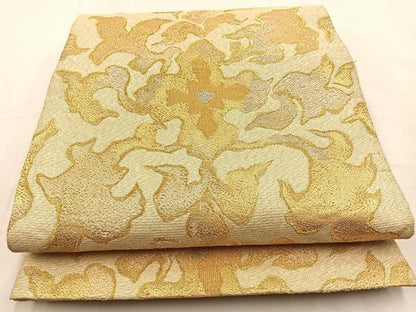 平和屋着物◎六通柄袋帯　吉祥花文　金銀糸　正絹　逸品　BAAU3345hj