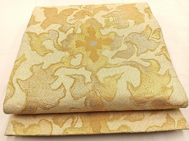 平和屋着物◎六通柄袋帯　吉祥花文　金銀糸　正絹　逸品　BAAU3345hj