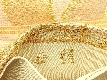 平和屋着物◎六通柄袋帯　吉祥花文　金銀糸　正絹　逸品　BAAU3345hj