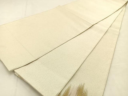平和屋着物◎太鼓柄袋帯　綴れ　遠山文　金銀糸　正絹　逸品　BAAU3364hj