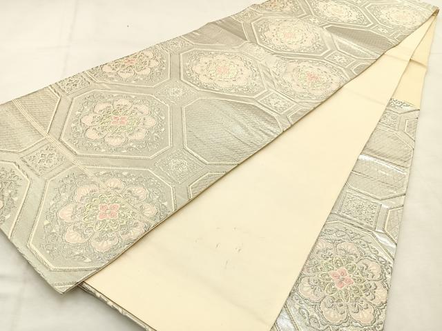 平和屋着物◎六通柄袋帯　唐織　蜀江花文　金銀糸　正絹　逸品　BAAU3368hj