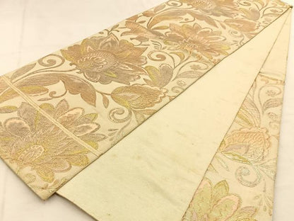 平和屋着物◎六通柄　京袋帯　本袋帯　更紗花唐草文　金糸　正絹　逸品　BAAU3401hj