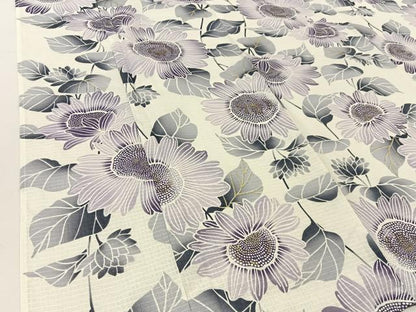 平和屋着物∴夏物 浴衣 綿紅梅 草花文 金彩 綿 逸品 未使用 BAAU3424hj