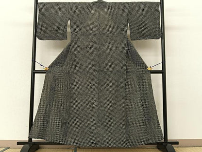 平和屋着物∴夏物 浴衣 有松鳴海絞り 総絞り 黒地 綿 逸品 BAAU3426hj