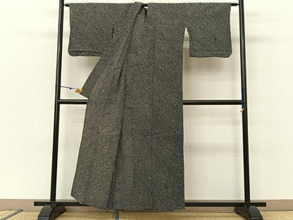 平和屋着物∴夏物 浴衣 有松鳴海絞り 総絞り 黒地 綿 逸品 BAAU3426hj