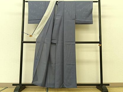 平和屋着物＊夏物 色無地 絽 藤鼠色 正絹 逸品 BAAU3429hj
