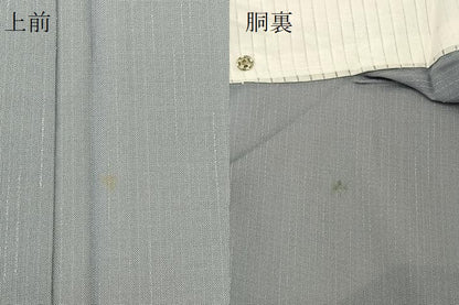 平和屋着物＊夏物 紗紬 縞 正絹 逸品 未使用 BAAU3433hj