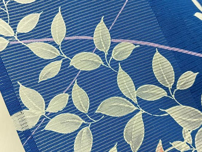 平和屋着物＊夏物 小紋 絽 草花文 洗える着物 BAAU3434hj