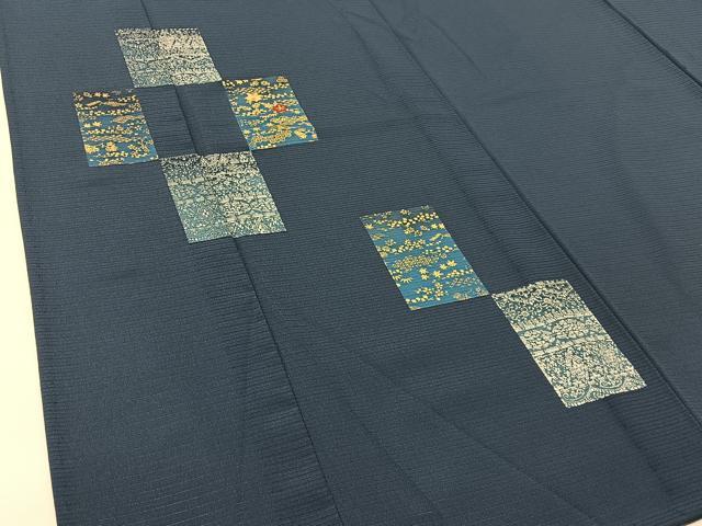 平和屋着物＊夏物 訪問着 絽 刺繍 色紙笹梅楓文 金銀彩 洗える着物 BAAU3438hj