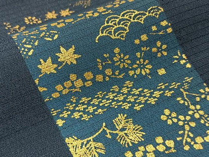 平和屋着物＊夏物 訪問着 絽 刺繍 色紙笹梅楓文 金銀彩 洗える着物 BAAU3438hj