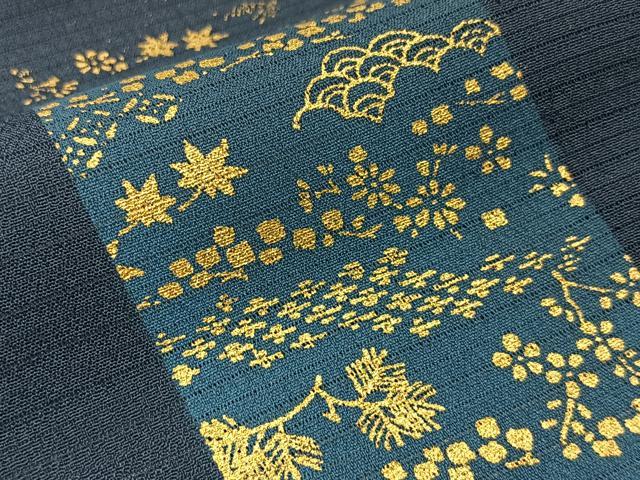 平和屋着物＊夏物 訪問着 絽 刺繍 色紙笹梅楓文 金銀彩 洗える着物 BAAU3438hj
