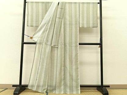 平和屋着物＊夏物 小紋 紗 100亀甲 幾何学間道 洗える着物 BAAU3440hj