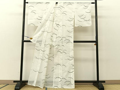 平和屋着物＊夏物 小紋 絽 雪芝文 洗える着物 BAAU3460hj