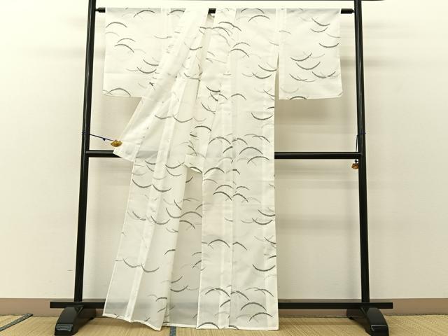平和屋着物＊夏物 小紋 絽 雪芝文 洗える着物 BAAU3460hj