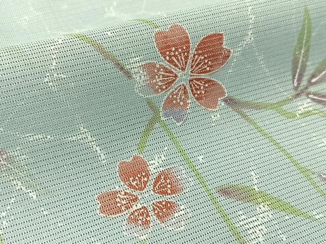 平和屋着物＊夏物 訪問着 絽 枝垂れ桜文 洗える着物 BAAU3461hj