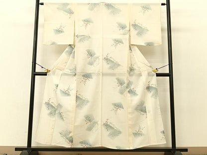 平和屋着物＊夏物 小紋 絽 手描き 秋草文 正絹 逸品 未使用 BAAU3462hj
