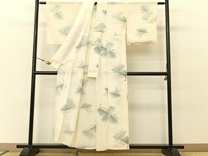 平和屋着物＊夏物 小紋 絽 手描き 秋草文 正絹 逸品 未使用 BAAU3462hj
