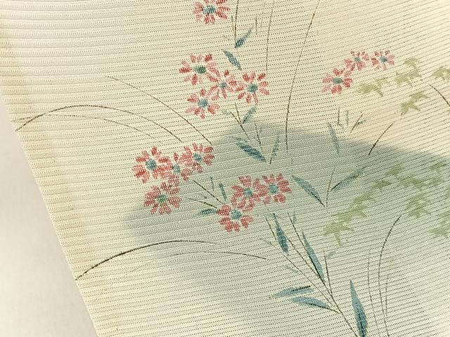 平和屋着物＊夏物 小紋 絽 手描き 秋草文 正絹 逸品 未使用 BAAU3462hj