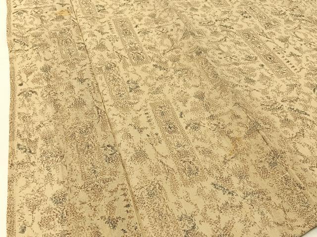 平和屋着物＊夏物 紗紬 更紗花唐草文 正絹 逸品 BAAU3463hj