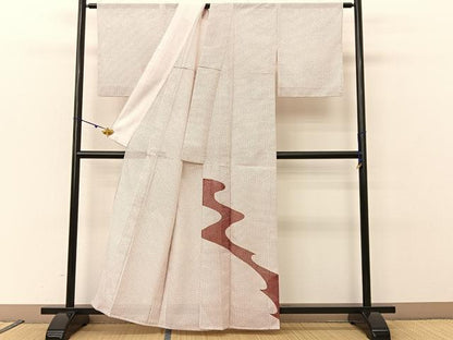 平和屋着物＊夏物 訪問着 絽 道長吉祥文 金彩 洗える着物 BAAU3464hj