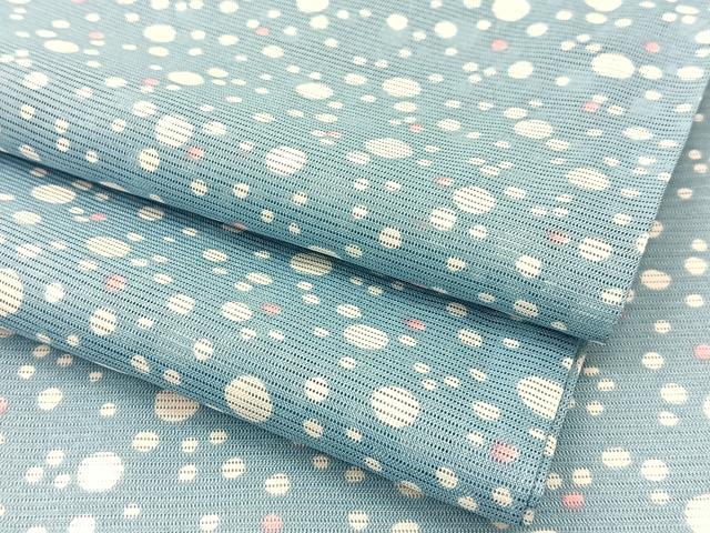 平和屋着物＊夏物 小紋 絽 大小あられ 洗える着物 BAAU3465hj