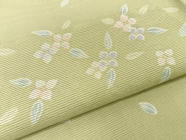 平和屋着物＊夏物 小紋 絽 草花文 ロング丈 洗える着物 BAAU3466hj