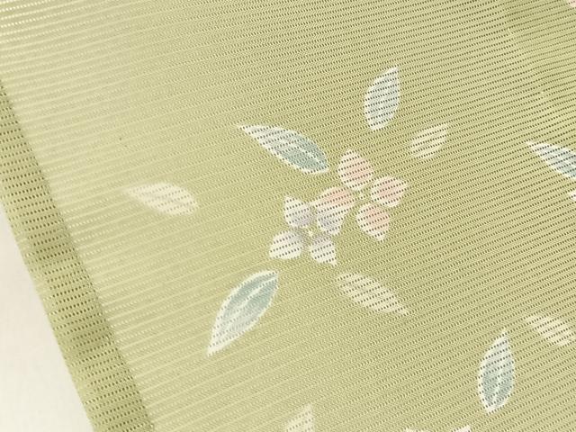 平和屋着物＊夏物 小紋 絽 草花文 ロング丈 洗える着物 BAAU3466hj