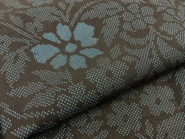 平和屋着物＊夏物 本場大島紬 夏大島 7マルキ 花唐草文 正絹 逸品 BAAU3469hj