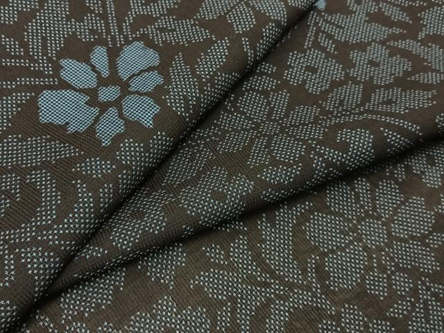 平和屋着物＊夏物 本場大島紬 夏大島 7マルキ 花唐草文 正絹 逸品 BAAU3469hj
