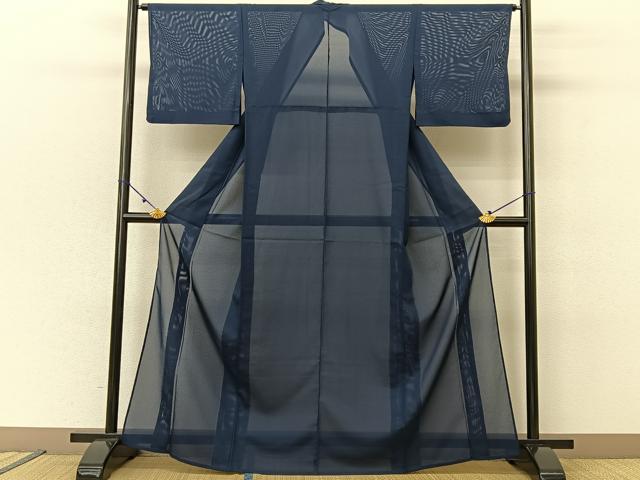 平和屋着物＊夏物 色無地 藍鉄色 洗える着物 BAAU3470hj
