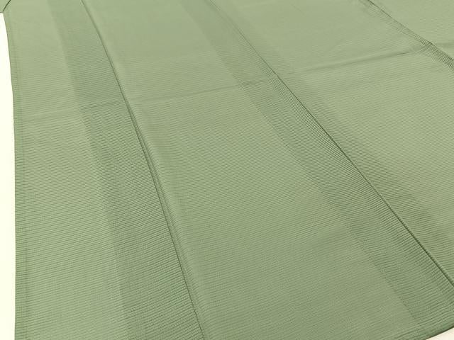 平和屋着物＊夏物 色無地 絽 山葵色 洗える着物 BAAU3473hj