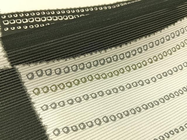 平和屋着物＊夏物 小紋 絽 変わり市松文様 洗える着物 BAAU3474hj