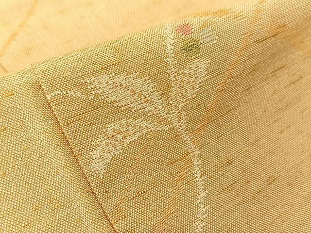 平和屋着物▽上質な紬 単衣 南天文 正絹 逸品 BAAU3486hj