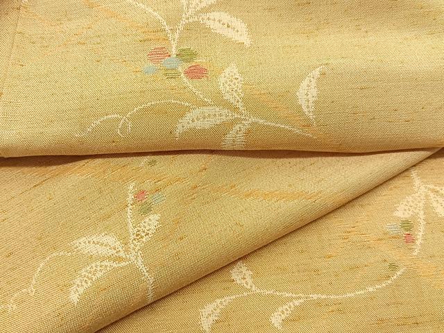 平和屋着物▽上質な紬 単衣 南天文 正絹 逸品 BAAU3486hj