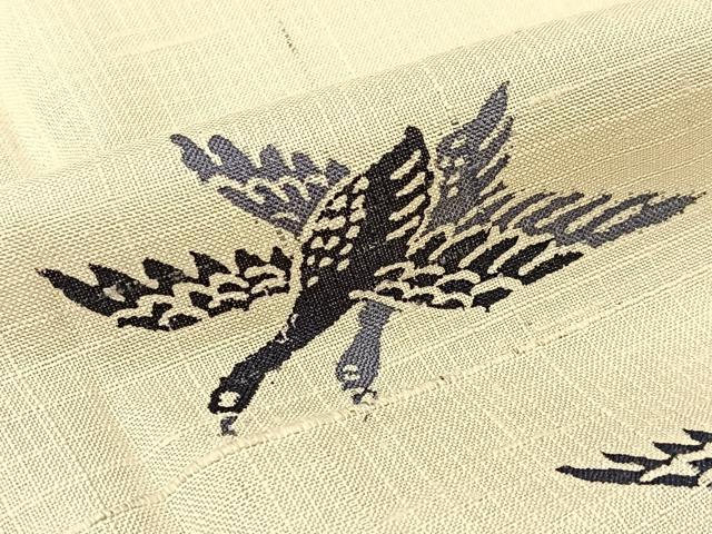 平和屋着物▽訪問着 単衣 紬地 型染め 松竹梅 御所解文 正絹 逸品 BAAU3496hj