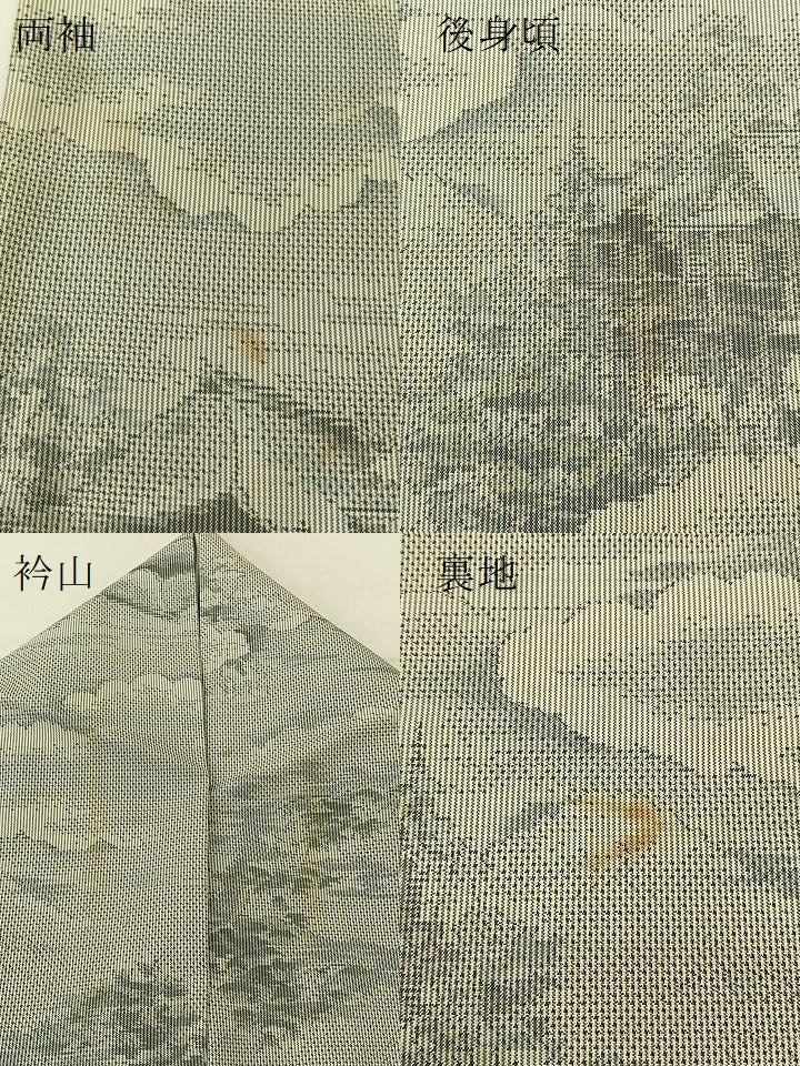 平和屋着物▽都喜ヱ門 本場大島紬 単衣 総絣 雲隠れ風景文 藤絹織物謹製 正絹 逸品 BAAU3499hj