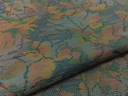 平和屋着物●本場大島紬 7マルキ 草花文 正絹 逸品 未使用 BAAU3641hj
