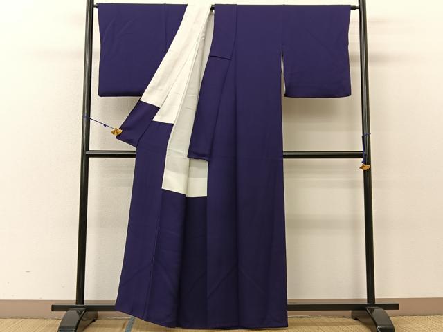 平和屋着物●上質な色無地 丸地紋 濃鼠色 正絹 逸品 BAAU3660hj