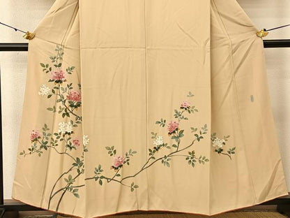 平和屋着物●訪問着 友禅 作家物 枝花文 正絹 逸品 BAAU3698hj