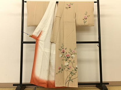 平和屋着物●訪問着 友禅 作家物 枝花文 正絹 逸品 BAAU3698hj