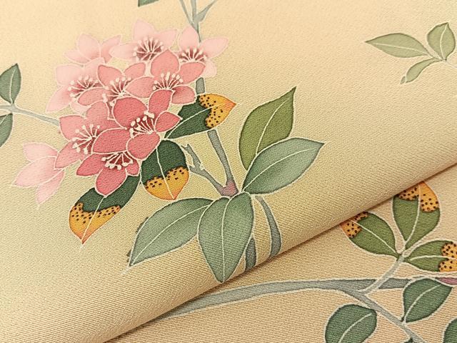 平和屋着物●訪問着 友禅 作家物 枝花文 正絹 逸品 BAAU3698hj