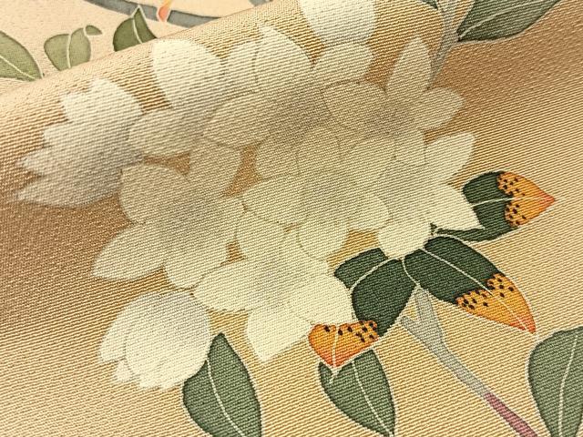 平和屋着物●訪問着 友禅 作家物 枝花文 正絹 逸品 BAAU3698hj