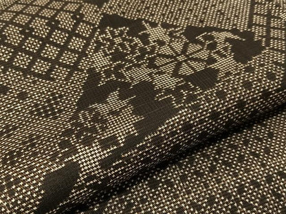 平和屋着物●本場大島紬　7マルキ　切嵌吉祥花文　正絹　逸品　BAAU3776hj